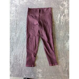Athleta Mindset 7/8 Tight Leggings Purple Seamless Pointelle High Rise Medium